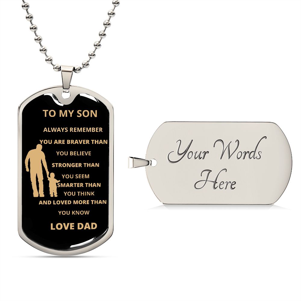 TO MY SON DAD DOG TAG