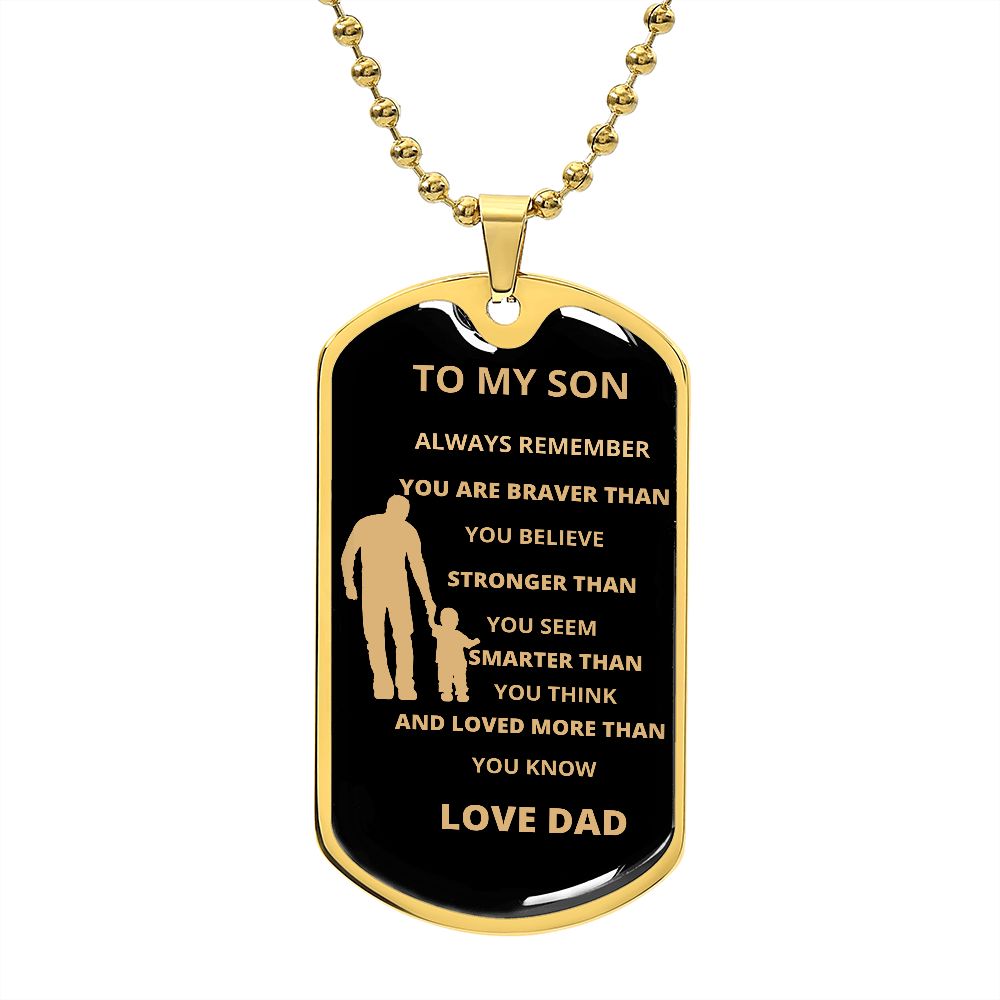 TO MY SON DAD DOG TAG