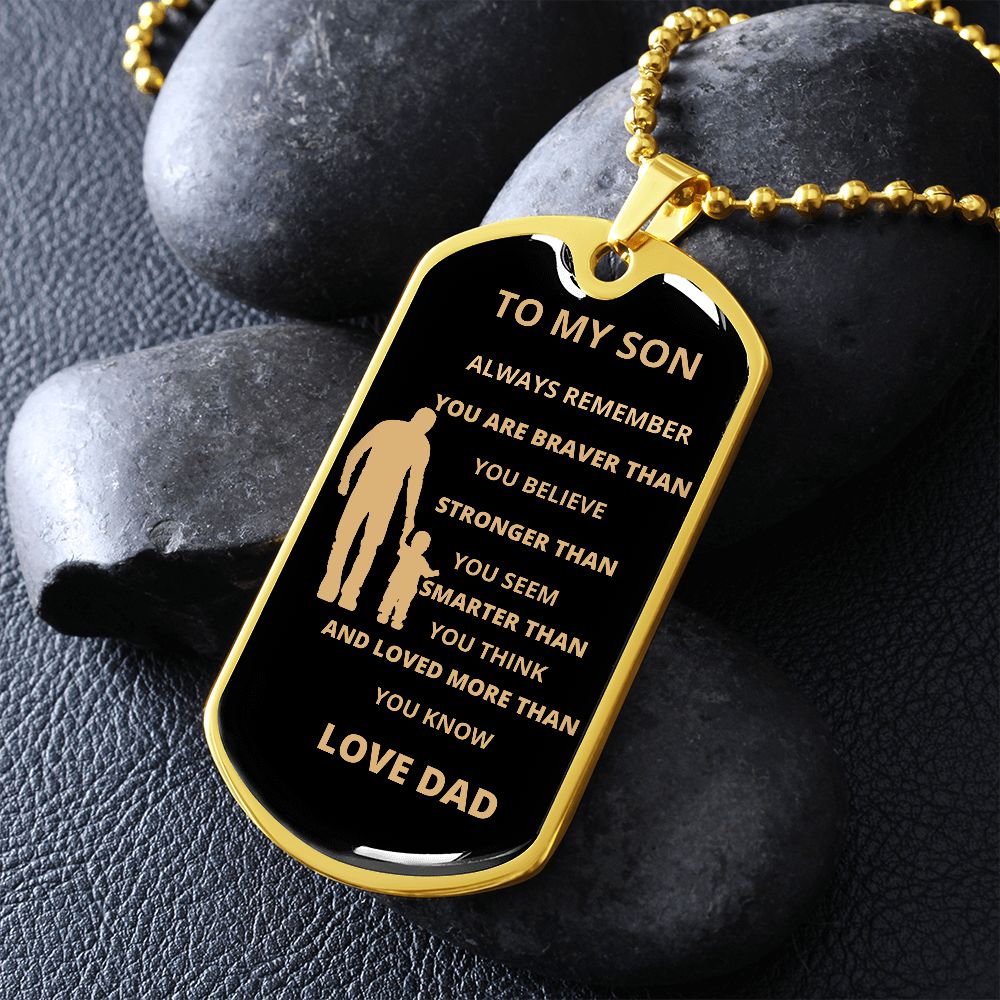 TO MY SON DAD DOG TAG