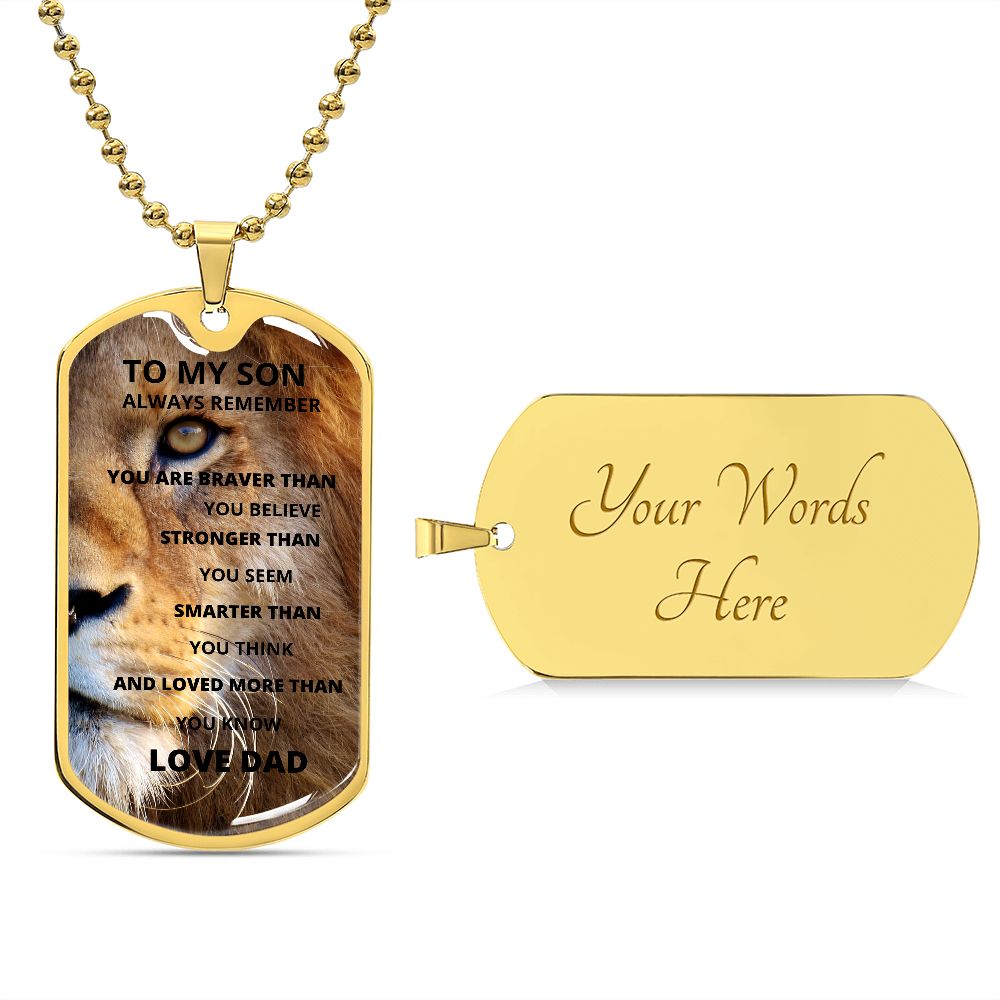 TO MY SON DOG TAG