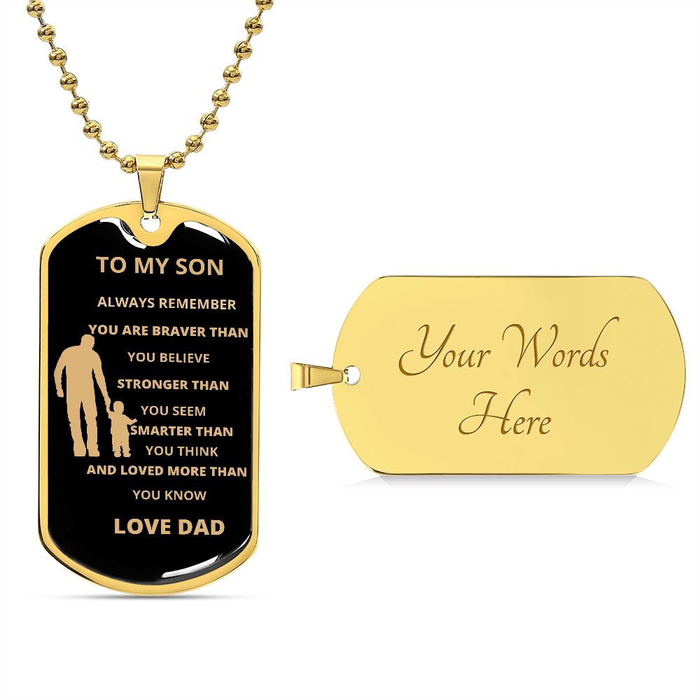 TO MY SON DAD DOG TAG