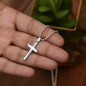 TO MY INCREDIBLE FATHER Stainless Cross Necklace with Ball Chain