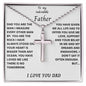 TO MY INCREDIBLE FATHER Stainless Cross Necklace with Ball Chain