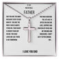 TO AN INCREDIBLE FATHER Stainless Cross Necklace with Ball Chain