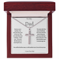 TO MY DAD STAINLESS CROSS NECKLACE WITH BALL CHAIN