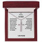 TO AN INCREDIBLE FATHER Stainless Cross Necklace with Ball Chain