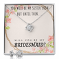 SISTER IN LAW BRIDESMAID LOVE KNOT NECKLACE AND EARRING SET