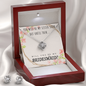 SISTER IN LAW BRIDESMAID LOVE KNOT NECKLACE AND EARRING SET