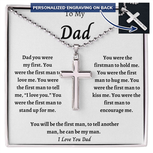 TO MY DAD Personalized Cross Necklace