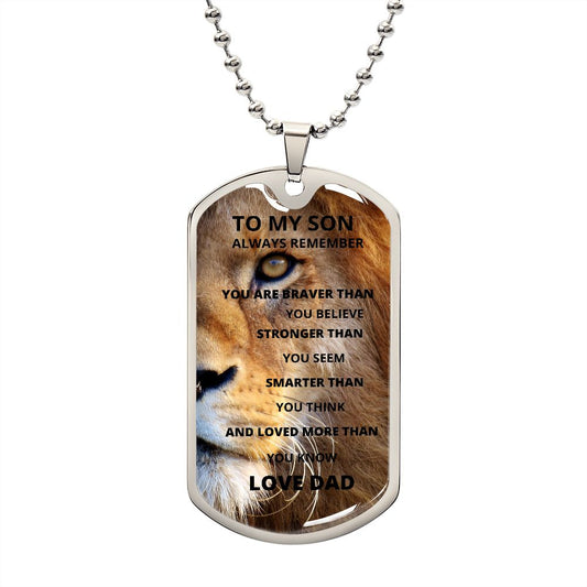 TO MY SON DOG TAG