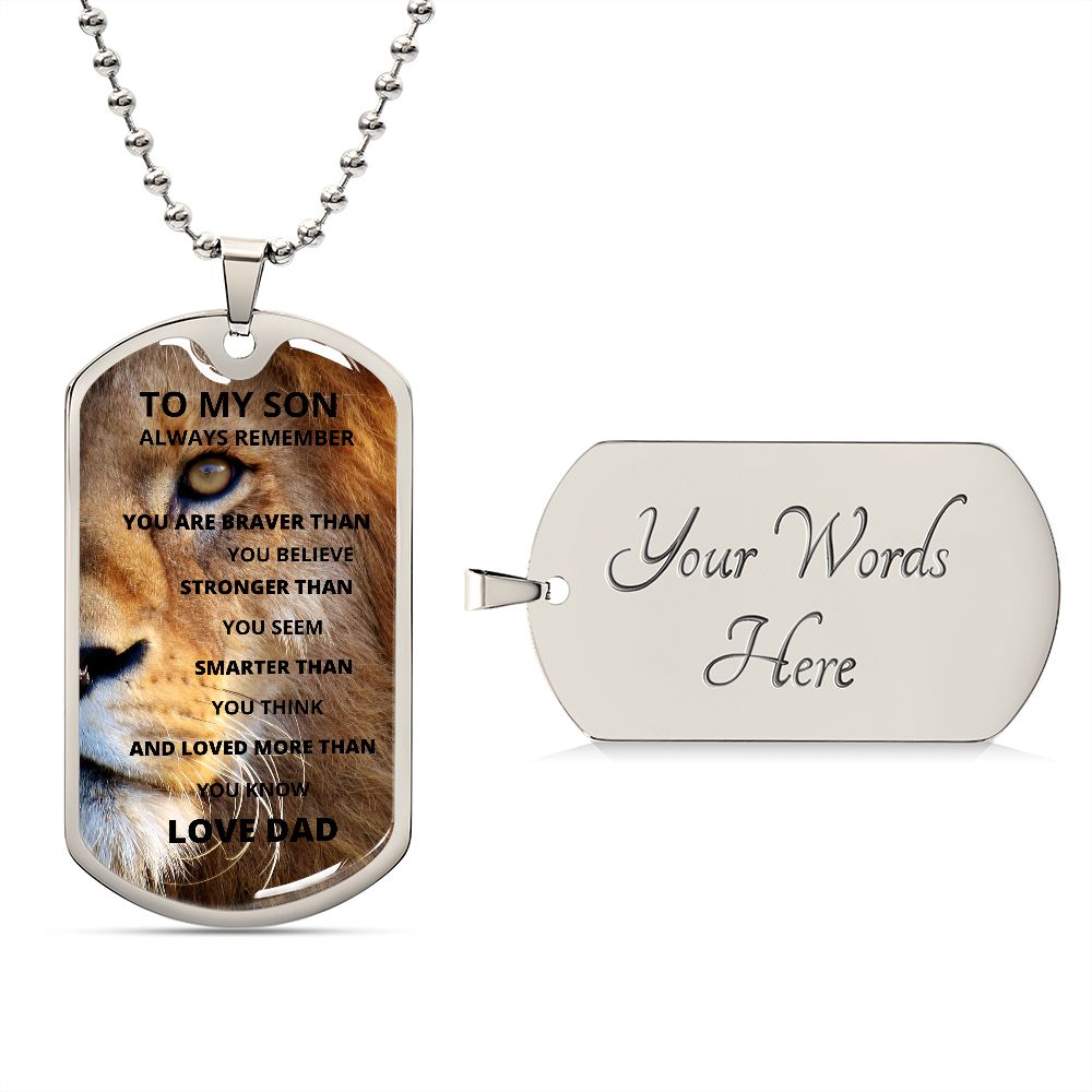TO MY SON DOG TAG