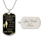 TO MY SON DOG TAG MOMGRAPHIC DOG TAG AND BALL CHAIN