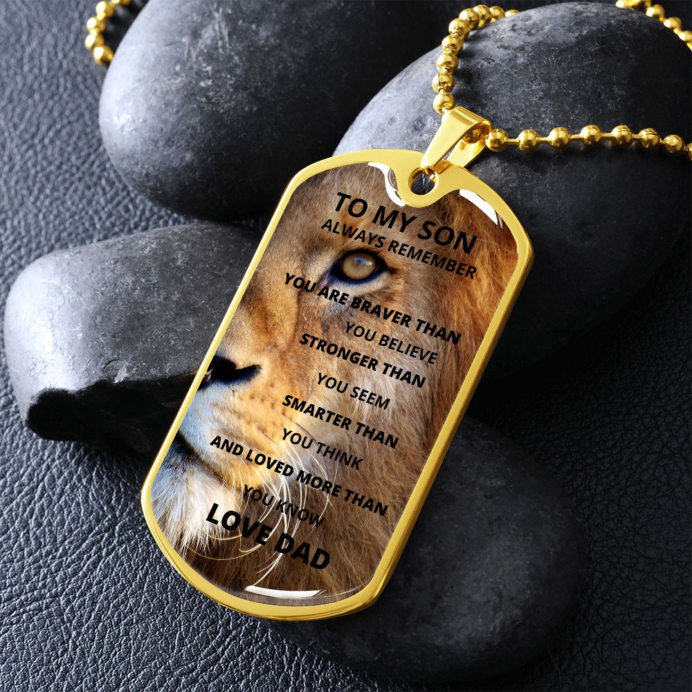 TO MY SON DOG TAG